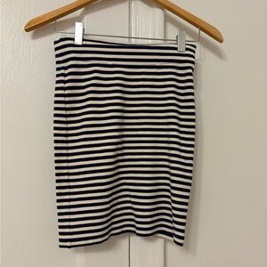 Madewell Navy and White Striped Pencil Skirt